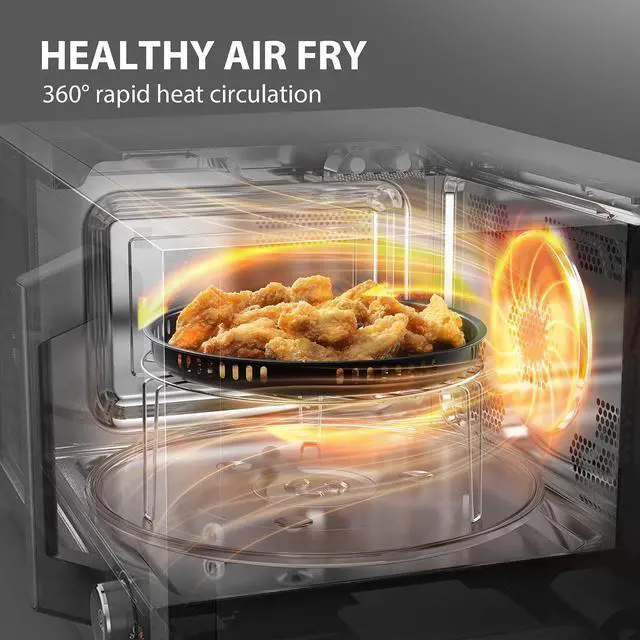 Alt view image 2 of 7 - Countertop Microwave Oven Air Fryer Combo, Inverter, Convection, Broil, Speedy Combi, Even Defrost, Humidity Sensor, Mute Function, 27 Auto Menu&47 Recipes, 1.0 cu.ft/30QT, 1000W