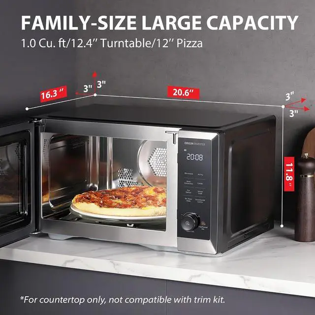 Alt view image 6 of 7 - Countertop Microwave Oven Air Fryer Combo, Inverter, Convection, Broil, Speedy Combi, Even Defrost, Humidity Sensor, Mute Function, 27 Auto Menus, 1.0 cu.ft, 1000W, Stainless Steel