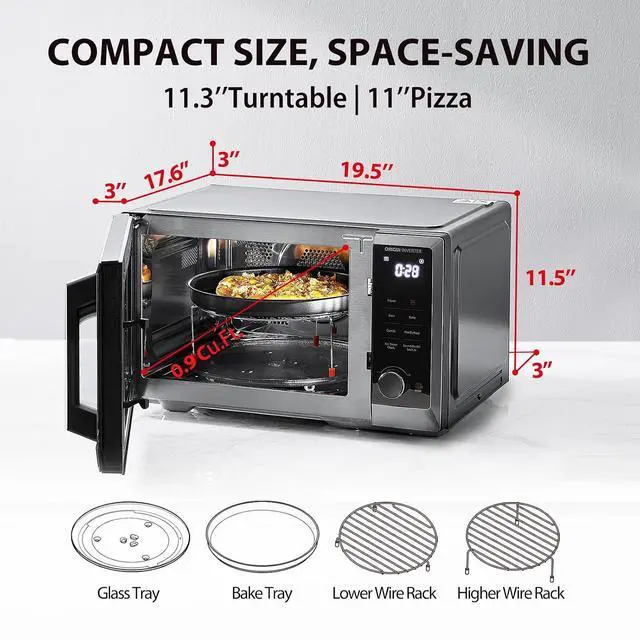 Alt view image 7 of 7 - Inverter Countertop Microwave Oven Air Fryer Combo MASTER Series, Broil, Convection, Speedy Combi, Even Defrost 11.3'' Turntable Sound On/Off, 27 Auto Menu&47 Recipes