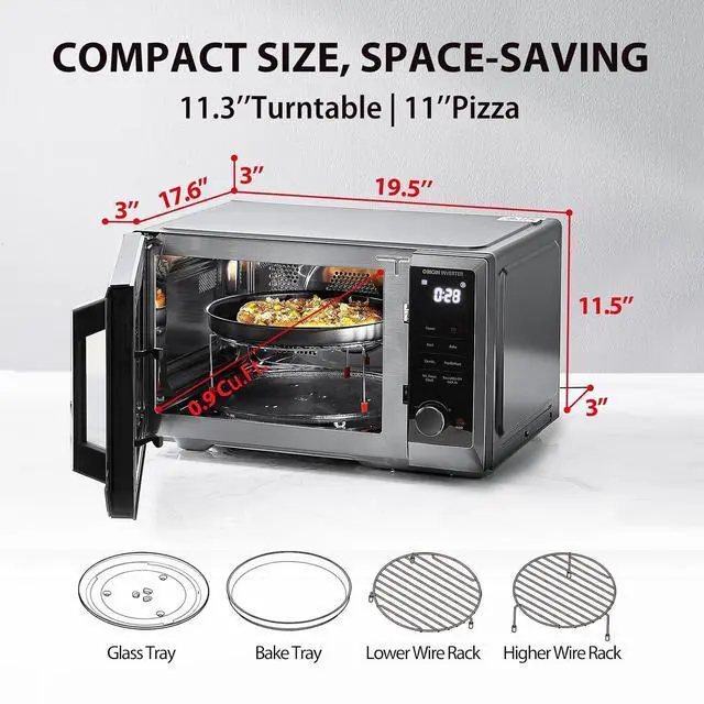 Alt view image 6 of 7 - 6-in-1 Inverter Countertop Microwave Oven Healthy Air Fryer Combo, MASTER Series, Air Fryer, Broil, Convection, Speedy Combi, Even Defrost, Sound On/Off 27 Auto Menu Stainless Steel