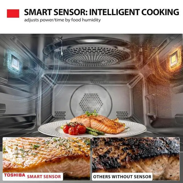 Alt view image 4 of 7 - OptiChef Classic All-in-One Countertop Microwave Air Fryer Combo for Small Kitchens 1.0 Cu.Ft 1000WOrigin Inverter Tech & Humidity Sensor, Convection & Broil Combi, Black Stainless Steel