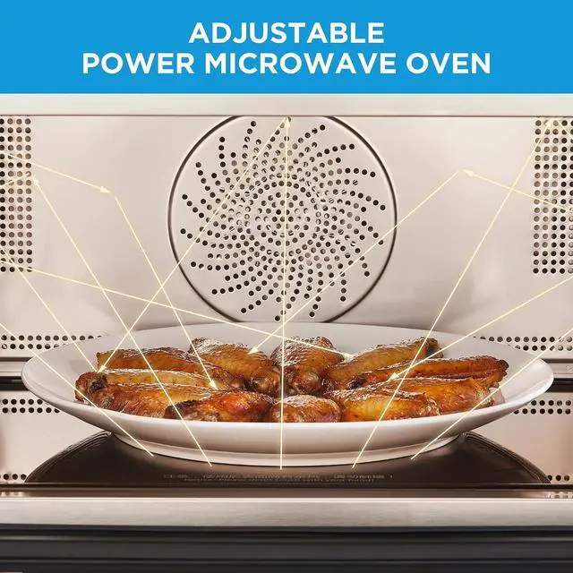 Alt view image 3 of 7 - 4-in-1 Multifunctional Microwave Steam Oven, Combo Air Fryer, Steamer & Microwave Oven, 32 Auto Functions, Adjustable Power and Temperature, Color Screen Touch Control, 0.9CU.FT./23L