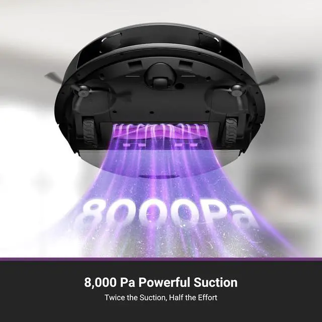 Alt view image 4 of 7 - E20 Robot Vacuum with Bagless Self Emptying Station, Robotic Vacuum and Mop Combo, 45-Day Capacity, Upgraded 8000Pa Suction and Anti Hair-Tangling Brush, LiDAR Navigation, App Control