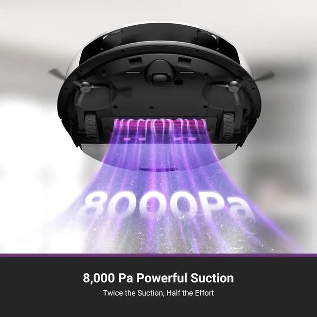 Alt view image 4 of 7 - E20 Plus Robot Vacuum with Bagless Self Emptying Station, Robotic Vacuum and Mop Combo, 45-Day Capacity, Upgraded 8000Pa Suction and Anti Hair-Tangling Brush, LiDAR Navigation, App Control