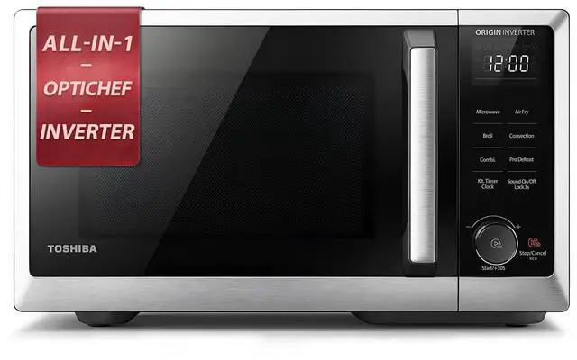 Main image of Optichef Series Inverter Countertop Microwave with Air Fryer All-in-One, Broil, Convection, Speedy Combi, Even Defrost, 11.3" Turntable, 27 Auto Menus + 47 Recipes, Stainless Steel