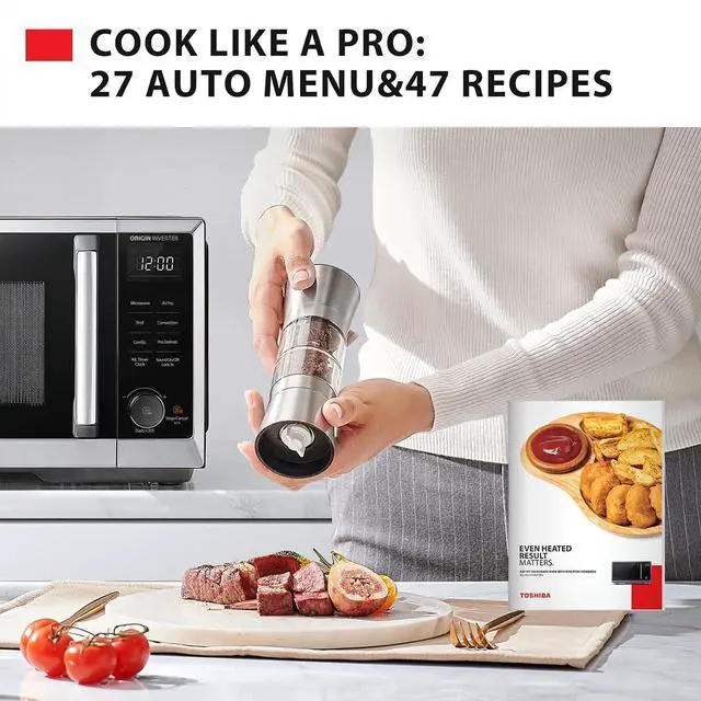 Alt view image 7 of 7 - Optichef Series Inverter Countertop Microwave with Air Fryer All-in-One, Broil, Convection, Speedy Combi, Even Defrost, 11.3" Turntable, 27 Auto Menus + 47 Recipes, Stainless Steel