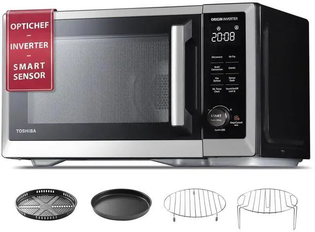 Main image of Optichef Series Countertop Microwave Oven with Air Fryer, Inverter, Convection, Broil, Smart Sensor, 1.0 cu.ft, 1000W, Stainless Steel