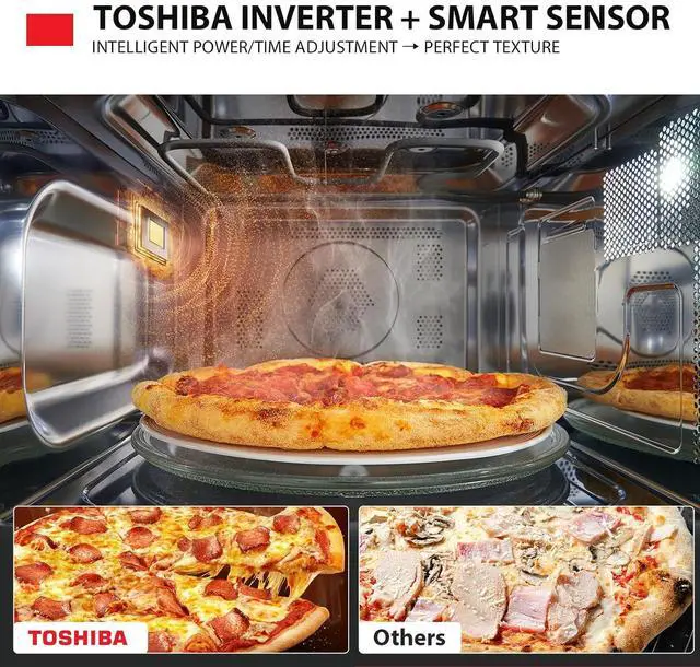 Alt view image 3 of 7 - OptiChef Classic All-in-One Countertop Microwave Air Fryer Combo for Small Kitchens 1.0 Cu.Ft 1000WOrigin Inverter Tech & Humidity Sensor, Convection & Broil Combi, Black Stainless Steel