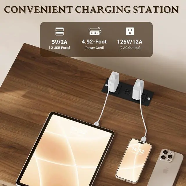 Alt view image 5 of 7 - 30.5" Nightstand with Charging Station, 3-Drawer Fluted Bedroom Chest, Wood Bedside Dresser with Power Outlets and USB Ports, Stable Base, Modern Storage Cabinet for Small Spaces