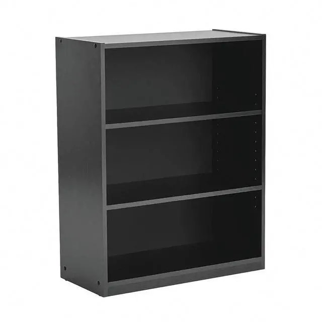 Main image of 3 Tier Bookcase,Open Book Shelf with Adjustable Shelves, Black Bookshelf for Home Office, Living Room, Bed Room (True Black Oak)