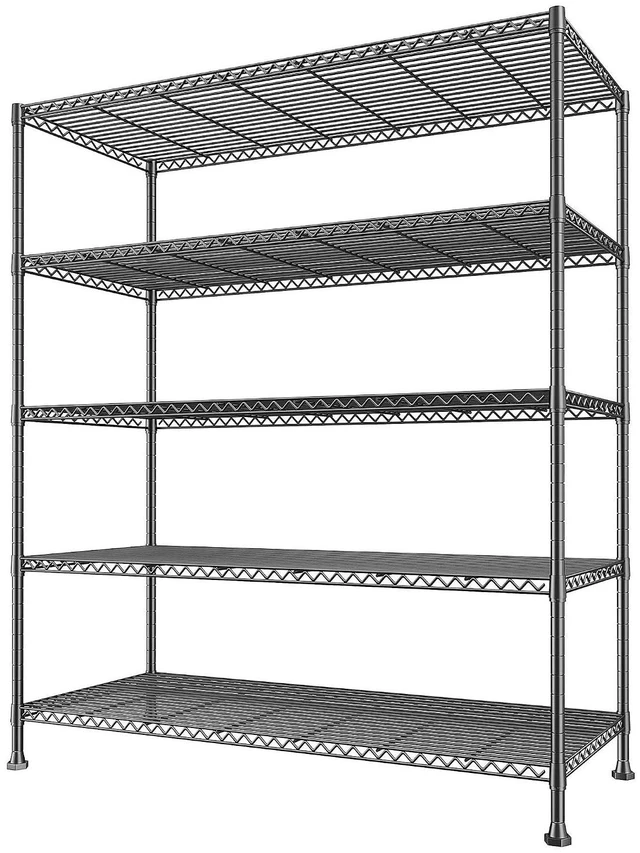 Main image of 45.5''W Storage Shelves Wire Shelving, 5 Tier Pantry Shelves for Storage Rack, Adjustable Metal Shelving for Pantry Kitchen Steel Shelving, 45.5" W x 71" H x 17.7" D