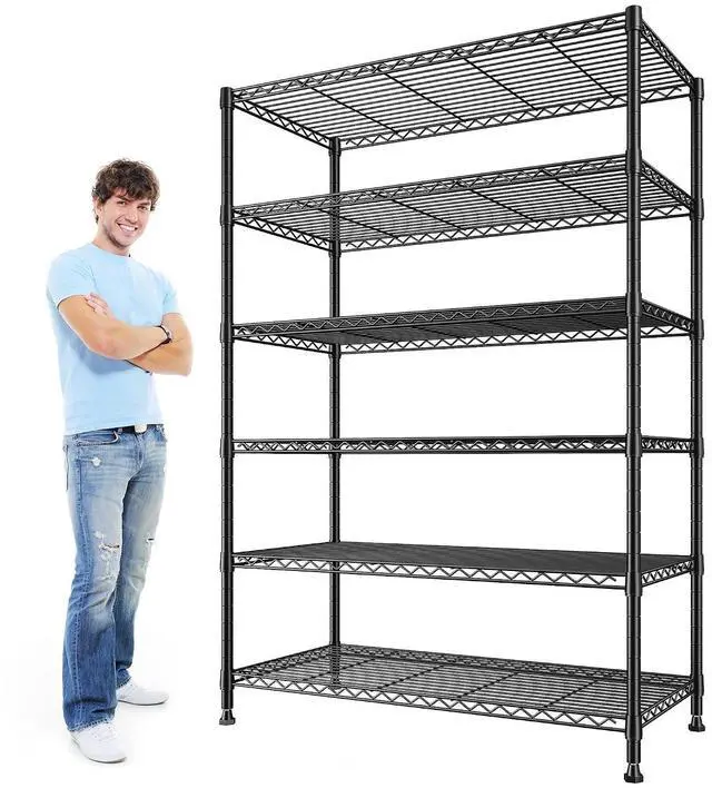Main image of 75''H Storage Shelves Metal Shelving Unit, 6 Tier Wire Shelving for Pantry Shelves Adjustable 1200LBS Garage Shelving Heavy Duty Storage Rack for Kitchen Garage, 35.4''W*75''H*15.7" D