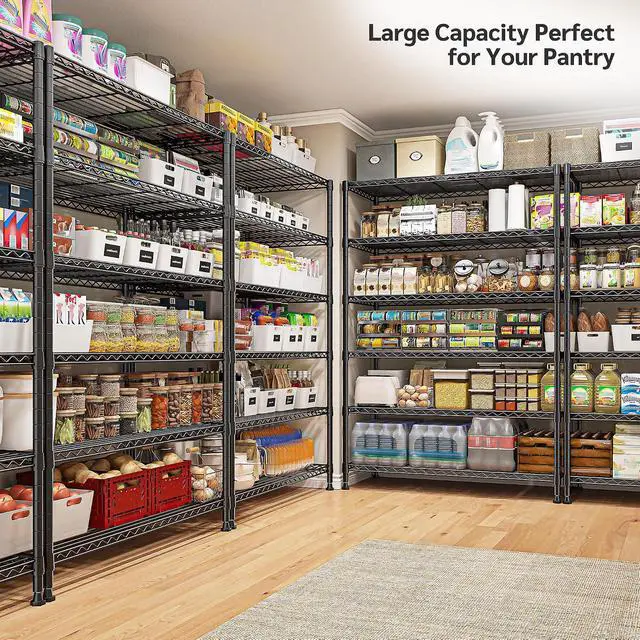 Alt view image 2 of 7 - 75''H Storage Shelves Metal Shelving Unit, 6 Tier Wire Shelving for Pantry Shelves Adjustable 1200LBS Garage Shelving Heavy Duty Storage Rack for Kitchen Garage, 35.4''W*75''H*15.7" D