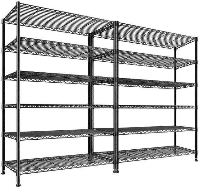 Main image of 75''H Storage Shelves Metal Shelving Unit, 6 Tier Wire Shelving for Pantry Shelves Adjustable 1200LBS Garage Shelving Heavy Duty Storage Rack for Kitchen Garage, 35.4''W*75''H*15.7" D, 2PCS