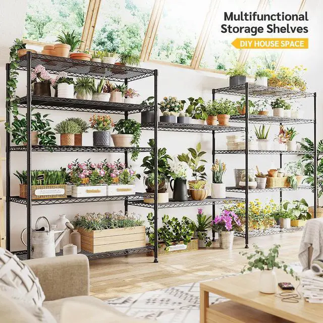 Alt view image 7 of 7 - 75''H Storage Shelves Metal Shelving Unit, 6 Tier Wire Shelving for Pantry Shelves Adjustable 1200LBS Garage Shelving Heavy Duty Storage Rack for Kitchen Garage, 35.4''W*75''H*15.7" D