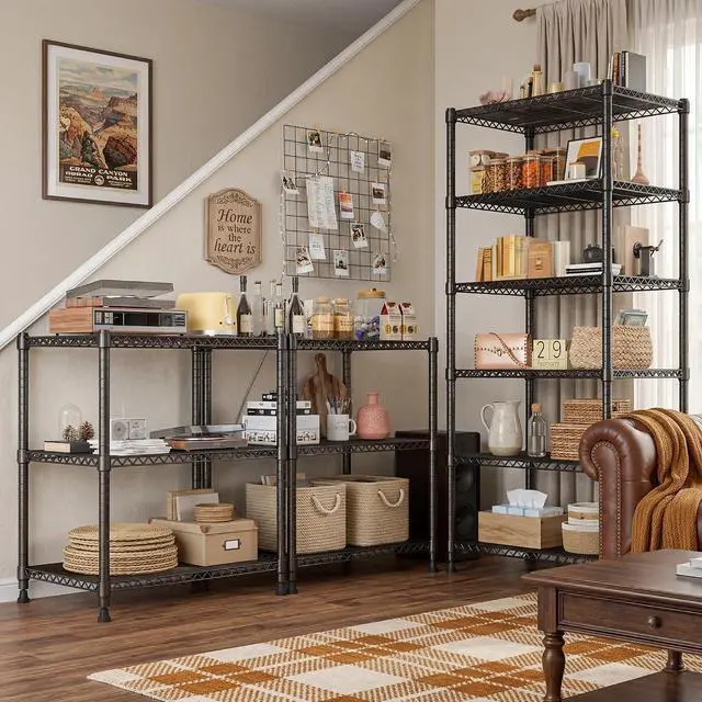Alt view image 6 of 7 - 6-Storage Shelves Metal Shelving Units and Storage Shelves, 72.2H Wire Shelving Garage Adjustable, Garage Storage Save Space, Heavy Duty Shelving for Pantry Kitchen, 24.3W X18D X72.2H