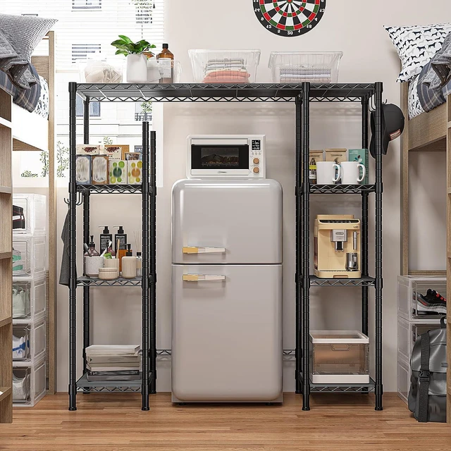 Alt view image 2 of 7 - Mini Fridge Stand,Small Refrigerator Storage Shelves,4 Tier Space-Saving Coffee Bar Cabinet, Adjustable Utility Microwave Stand Storage,Shelf for Kitchen Living Room,50.2" Wx18.11 Dx52.36 H