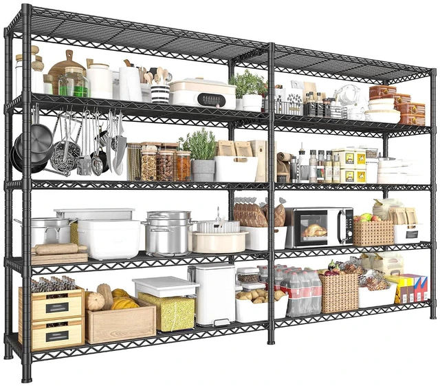 Main image of 73''W Shelf 1650 LBS Storage Shelves 5-Tier Metal Shelving Wire Shelving Unit, Adjustable Heavy Duty Metal Shelves Wire Shelf for Pantry Kitchen Industrial Commercial,17.7" D x 73" W x 71" H