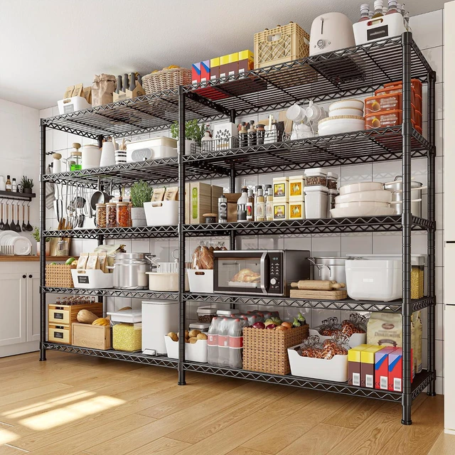 Alt view image 5 of 7 - 73''W Storage Shelves Load 1650 LBS Metal Shelving 5-Tier Adjustable Heavy Duty Metal Shelves Wire Shelving Unit for Wire Shelf for Industrial Garage Pantry Kitchen,17.7"D x 73"W x 71"H, 2PCS