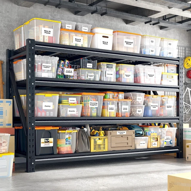 Alt view image 3 of 7 - 5088LBS Heavy Duty Garage Shelving, 68.3'' W Metal Storage Shelves with Steel Industrial Structure, Adjustable Storage Rack for Warehouse, Basement, Rust/Water Resistant, 23.4'' D x 72''H, 2PC