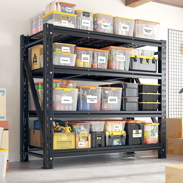 Main image of 3040LBS Heavy Duty Garage Shelving, 51.6"W Large Metal Storage Shelves with Steel Industrial Structure, Adjustable Storage Rack for Warehouse, Basement, Rust/Water Resistant, 17.8"D x 72"H, 2PC