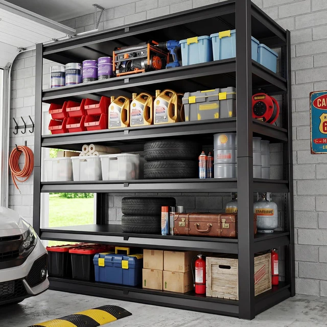 Alt view image 4 of 7 - 84.1" H Garage Shelving, 3500LBS Storage Shelves Heavy Duty, Adjustable 6-Tier Metal Shelving for Commercial, Warehouse, Basement, Garage,Shop, 55.1" W x 25.8" D x 84.1" H