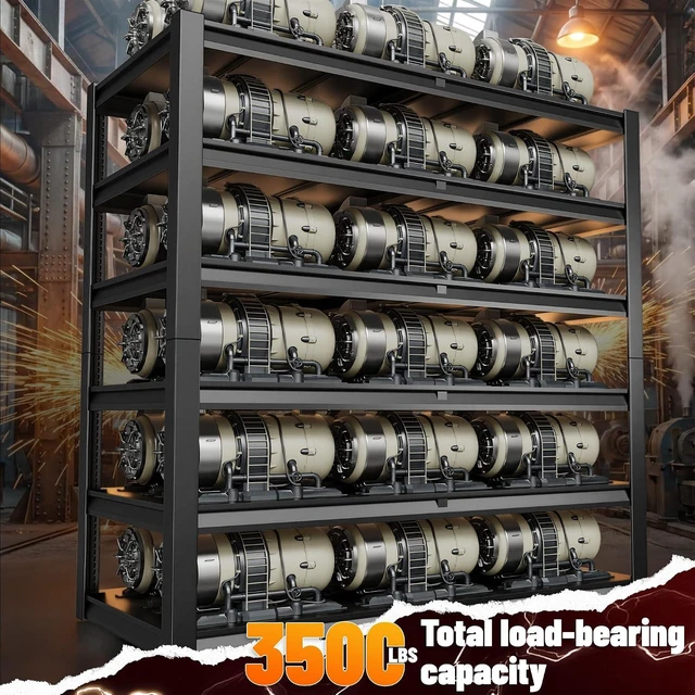 Alt view image 3 of 7 - 84.1" H Garage Shelving, 3500LBS Storage Shelves Heavy Duty, Adjustable 6-Tier Metal Shelving for Commercial, Warehouse, Basement, Garage,Shop, 55.1" W x 25.8" D x 84.1" H