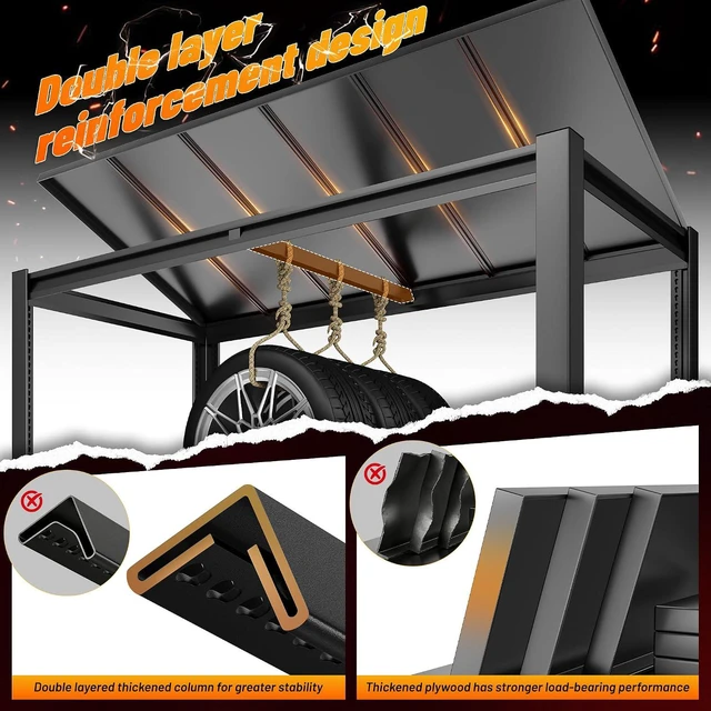 Alt view image 7 of 7 - 84.1" H Garage Shelving, 3500LBS Storage Shelves Heavy Duty, Adjustable 6-Tier Metal Shelving for Commercial, Warehouse, Basement, Garage,Shop, 55.1" W x 25.8" D x 84.1" H
