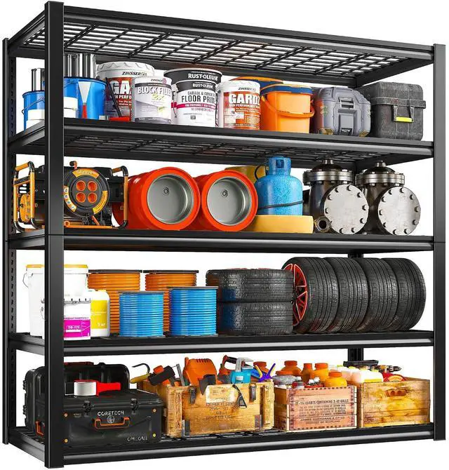 Alt view image 3 of 7 - 48" W Garage Shelving Load 2500LBS, 5 Tier Storage Shelves, Adjustable Garage Storage Shelves, Heavy Duty Shelving for Warehouse, Pantry, Basement, Commercial, 48" W X 72" H X18 D