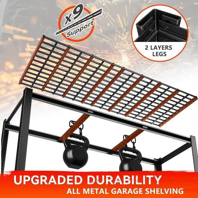 Alt view image 5 of 7 - 60" W Garage Shelving Heavy Duty Metal Shelving 3000LBS Storage Shelves Adjustable Metal Shelves for Industrial 5 Tier Garage Shelves for Basement Pantry Warehouse 60" W x 24" D x 72" H 2 Pack
