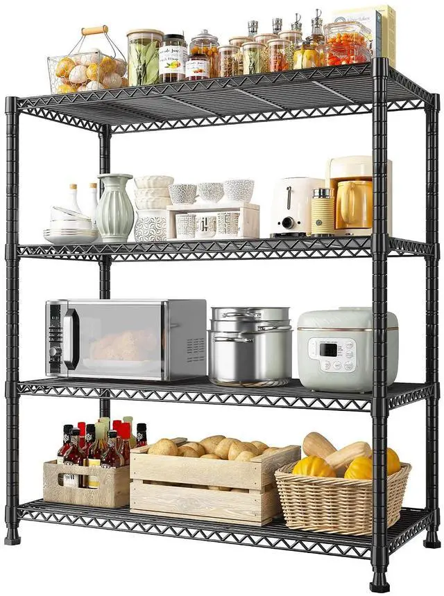 Main image of 35.5" W Wire Shelving Storage Shelves Metal Shelves Heavy Duty Shelving, Adjustable Garage Storage Wire Shelf Pantry Shelves for Kitchen Rack, Bedroom, 35.5''W x 14''D x 59''H
