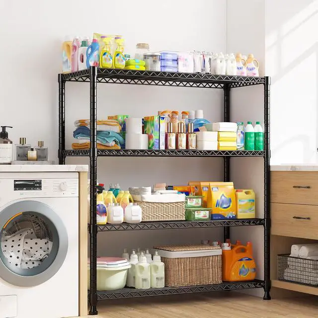 Alt view image 7 of 7 - 35.5" W Wire Shelving Storage Shelves Metal Shelves Heavy Duty Shelving, Adjustable Garage Storage Wire Shelf Pantry Shelves for Kitchen Rack, Bedroom, 35.5''W x 14''D x 59''H