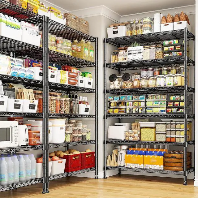Alt view image 6 of 7 - 71" H Metal Shelves 6 Tier Storage Shelves 1200LBS Adjustable Shelving Units and Wire Shelving Unit Storage Rack Shelf Metal Shelving, 71" H x 29" W x 14" D