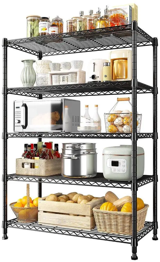 Main image of 5-Tier Wire Shelving Storage Shelves Metal Shelves,1020 LBS Adjustable Heavy Duty Metal Shelving Units and Storage for Garage Pantry Kitchen Bathroom 29" W X 14" D X 63" H