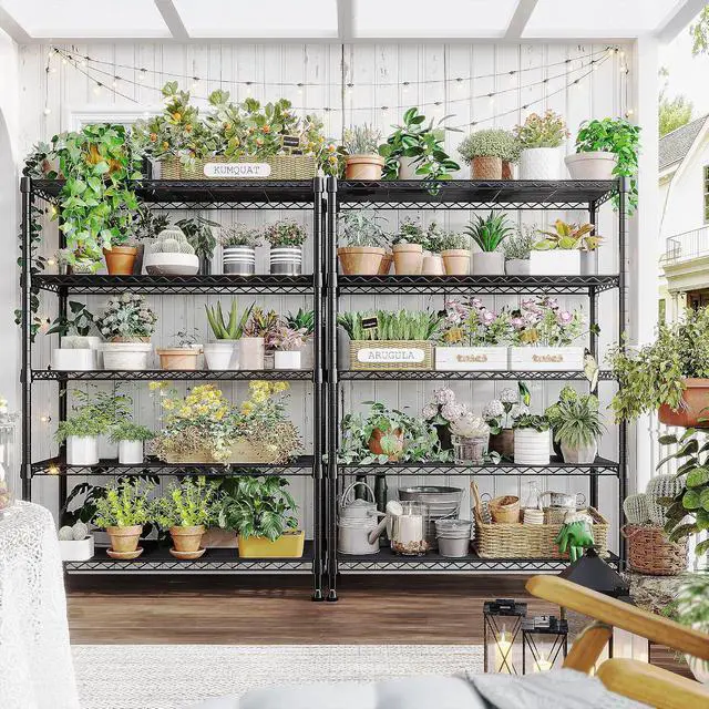 Alt view image 7 of 7 - 5-Tier Wire Shelving Storage Shelves Metal Shelves,1020 LBS Adjustable Heavy Duty Metal Shelving Units and Storage for Garage Pantry Kitchen Bathroom 29" W X 14" D X 63" H
