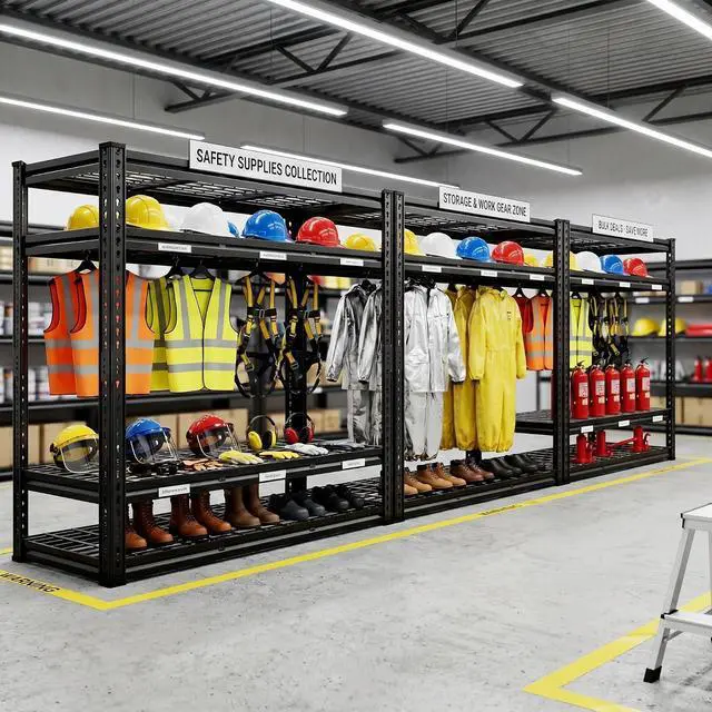 Alt view image 7 of 7 - 48" W Garage Shelving, 5-Tier Storage Shelves Load 3030LBS, Adjustable Garage Shelves, Industrial Shelving for Basement, Warehouse, Workshop, Kitchen, 48" W x 18" D x 72" H