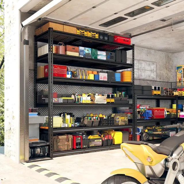 Alt view image 3 of 7 - 3300LBS Garage Shelving 78" H Storage Shelves Heavy Duty 6-Tier Adjustable Metal Shelving Easy Assembly Storage Shelf for Garage Basement Warehouse Pantry, 48" W X 18" D X 78" H