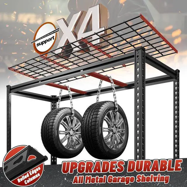 Alt view image 5 of 7 - 6-Tier Garage Shelving, 3600LBS Storage Shelves Heavy Duty Adjustable Metal Shelving Easy Assembly Storage Shelf for Garage, Basement, Warehouse, Pantry, 48" W X 24" D X 78" H