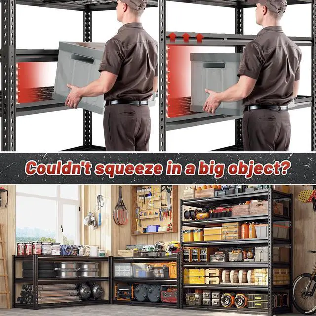 Alt view image 6 of 7 - 6-Tier Garage Shelving, 3600LBS Storage Shelves Heavy Duty Adjustable Metal Shelving Easy Assembly Storage Shelf for Garage, Basement, Warehouse, Pantry, 48" W X 24" D X 78" H