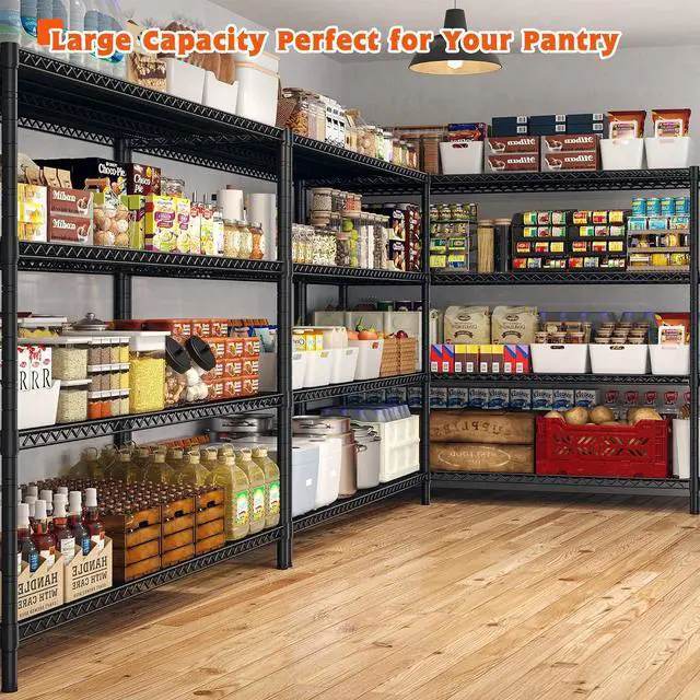 Alt view image 6 of 7 - 60" W ×24" D×65.3" H, 4 Tier Wire Shelving 2878LBS Heavy Duty Steel Storage Rack Shelving Adjustable Shelves for Warehouses, Garages, Kitchens, and Commercial Spaces/Premium Wheels 2 Pack