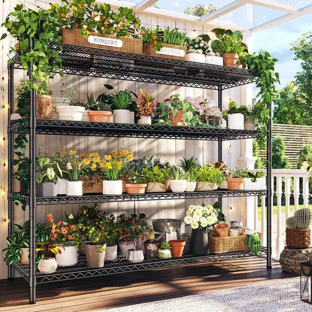 Alt view image 7 of 7 - 60" W ×24" D×65.3" H, 4 Tier Wire Shelving 2878LBS Heavy Duty Steel Storage Rack Shelving Adjustable Shelves for Warehouses, Garages, Kitchens, and Commercial Spaces/Premium Wheels 2 Pack