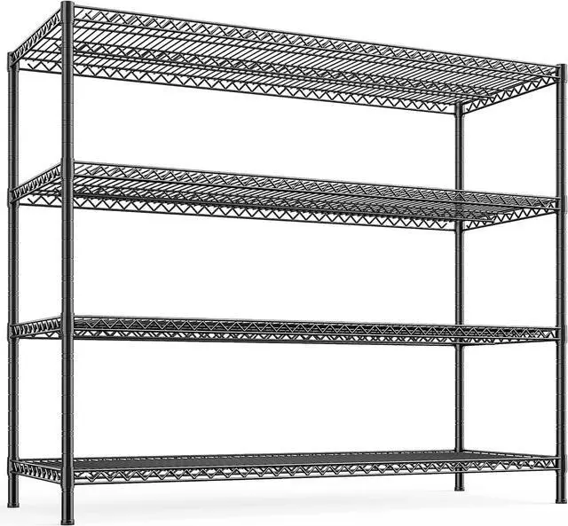 Main image of 55.5" W Storage Shelves 2560LBS Metal Shelving 4 Tier Wire Shelving Unit Garage Shelving Heavy Duty Metal Shelves for Storage Rack Commercial Adjustable Pantry Shelf, 55.5" W X 18''D X 55.5" H
