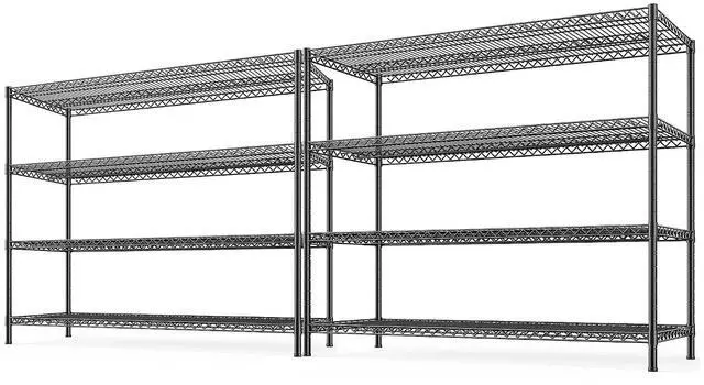 Main image of 2560LBS Storage Shelves 55.5"W Metal Shelving Unit 4 Tier Wire Shelving Commercial Adjustable Garage Shelving Heavy Duty for Storage Rack for Pantry, Garage, Kitchen,55.5"W x 18"D x 55.5"H,2PCS