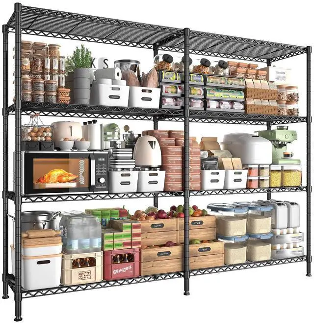 Main image of 5 Tier Metal Shelving Unit Storage Shelves Load 1500LBS,Adjustable Wire Shelving Pantry Shelves for Storage,Kitchen Shelves Storage Rack for Commercial Garage Shelving Heavy Duty,61.7"W*72.4"H*15.8"D