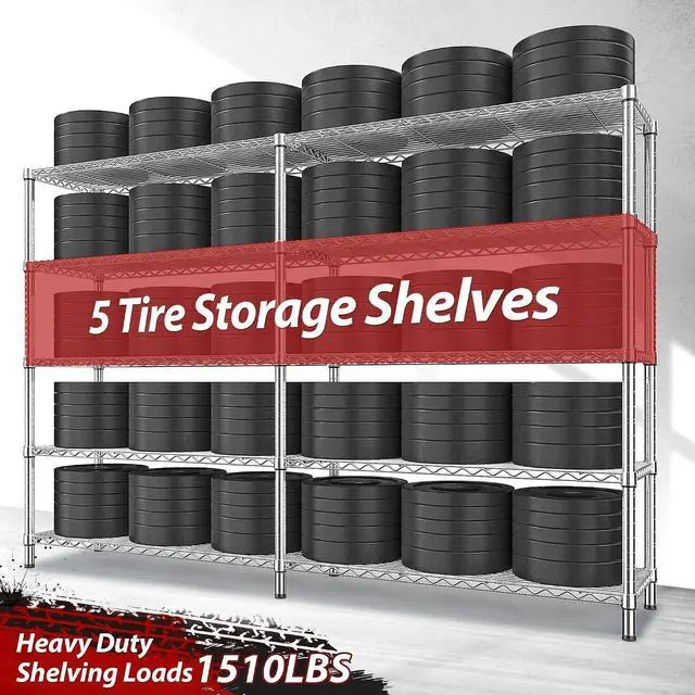 Alt view image 4 of 7 - 69.8" W Storage Shelves 1510LBS Wire Shelving Unit 5 Tier Metal Shelving for Storage Rack Shelves Adjustable Heavy Duty Garage Shelf Pantry Shelves Kitchen Shelving,69.8"Wx15.8"Dx72.4"H,Chrome