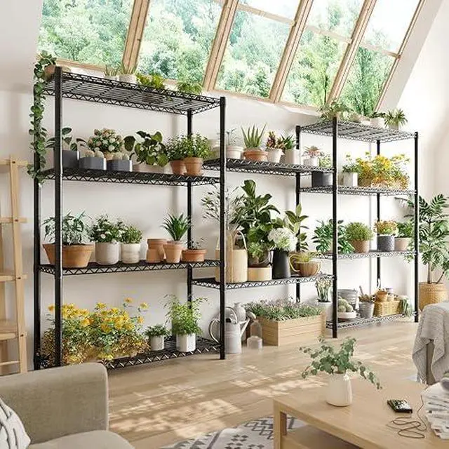 Alt view image 6 of 7 - 1500LBS Adjustable Wire Shelving Unit, 5-Tier Metal Shelf with V-Shape Support,Tool-Free Assembly for Kitchen, Laundry, Industrial Use17.7" D x 35.6" W x 71" H