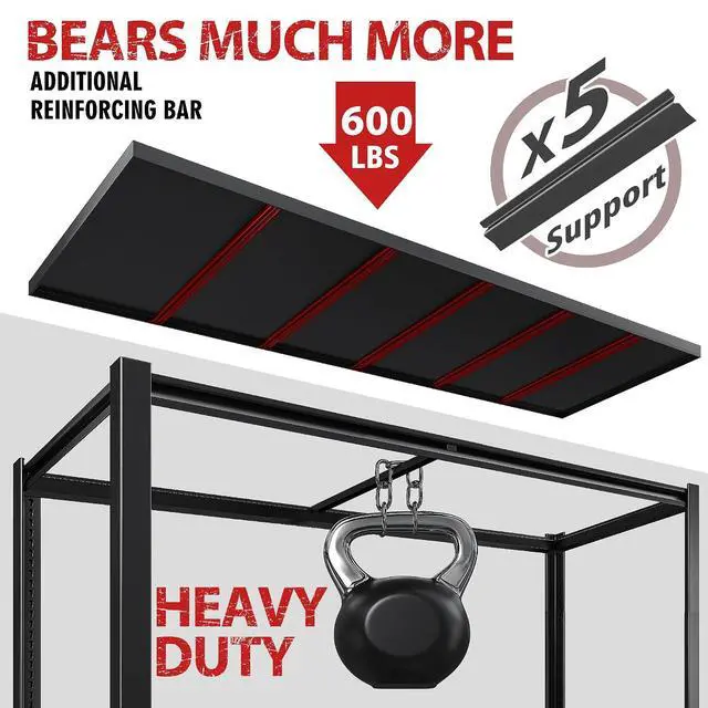 Alt view image 7 of 7 - 78" H Garage Shelving,Garage Heavy Duty Storage Shelves,3000LBS Shelving,5 Tier Adjustable Metal Shelves for Commercial,Business,Warehouse, Basement,Factory, Pantry 55" W x 26" D x 78" H