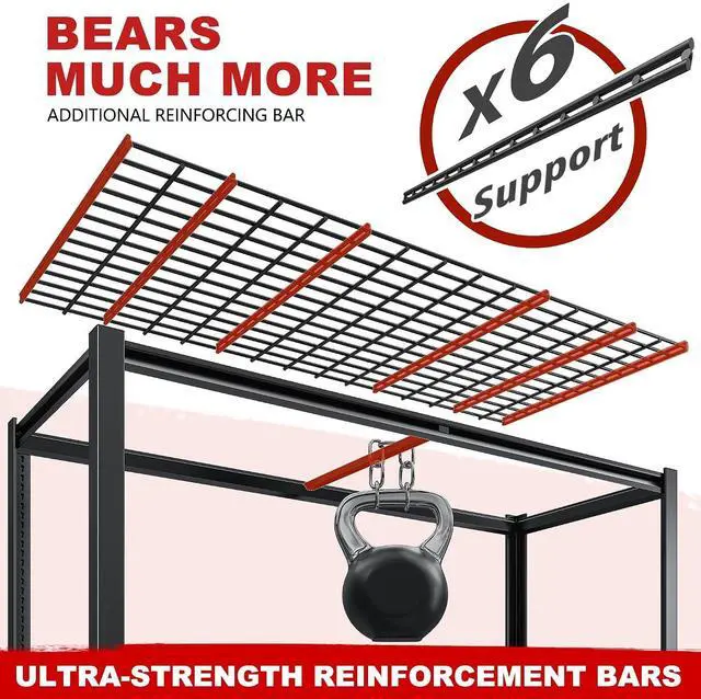 Alt view image 5 of 7 - 3500LBS Garage Shelving, Adjustable Storage Shelves Heavy Duty, 6 Tier Heavy Duty Shelving, Metal Shelving Unit for Warehouse, Basement, Industrial, 55" W x 26" D x 84" H, Black, 3 Pack
