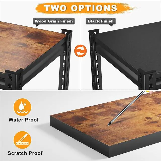 Alt view image 4 of 7 - Storage Shelves Whith Thickened MDF Wood for Pantry Organizer | 2500LBS,Adjustable 5Tire Sturdy Rust-Resistant Metal Shelving,For Garages&Warehouses,65.74" H x 33.85" W x 15.35" D