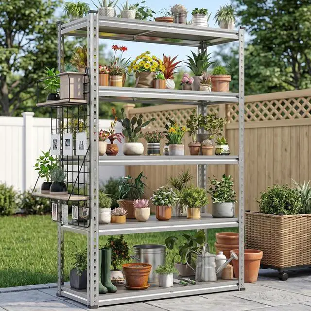 Main image of 72" H Waterproof Plant Stand with PP Board for Gardening Enthusiasts | 2000Lbs Heavy Duty, Adjustable 5-Tier, Weather-Resistant, 35.4" W x 15.9" D x 72.0" H, for Patio Garden Balcony Yard